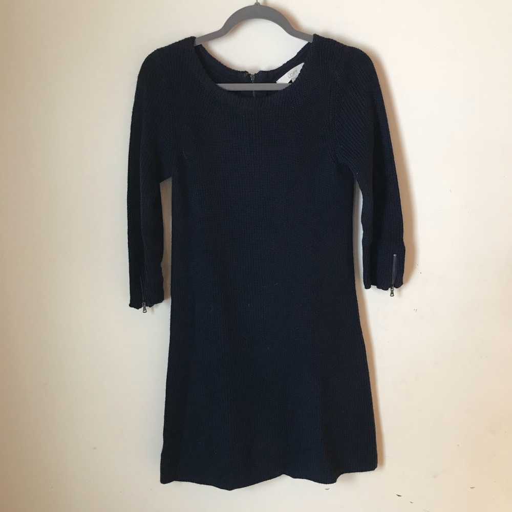 Loft navy sweater dress small